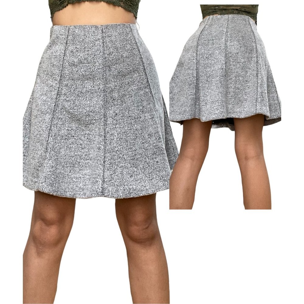 Loft Womens Skirts Small S/P Gray Elastic Waist